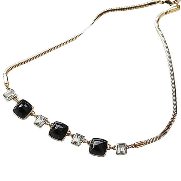 ANNE KLEIN • Black Square Stone Gold Necklace - Picture 1 of 3